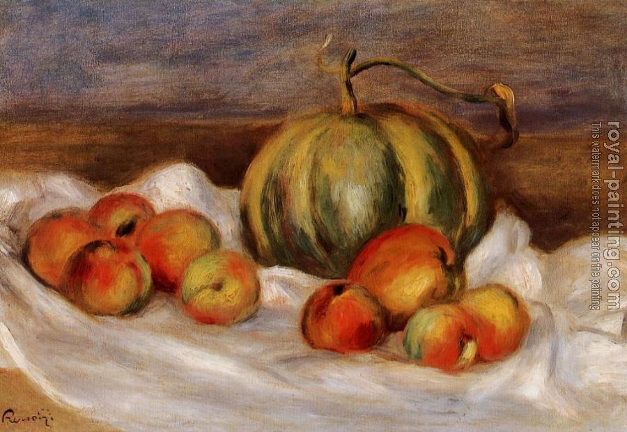 Pierre Auguste Renoir : Still Life with Cantalope and Peaches